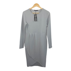 NWT Boohoo Midi Sheath Tulip Dress- Gray- US 8